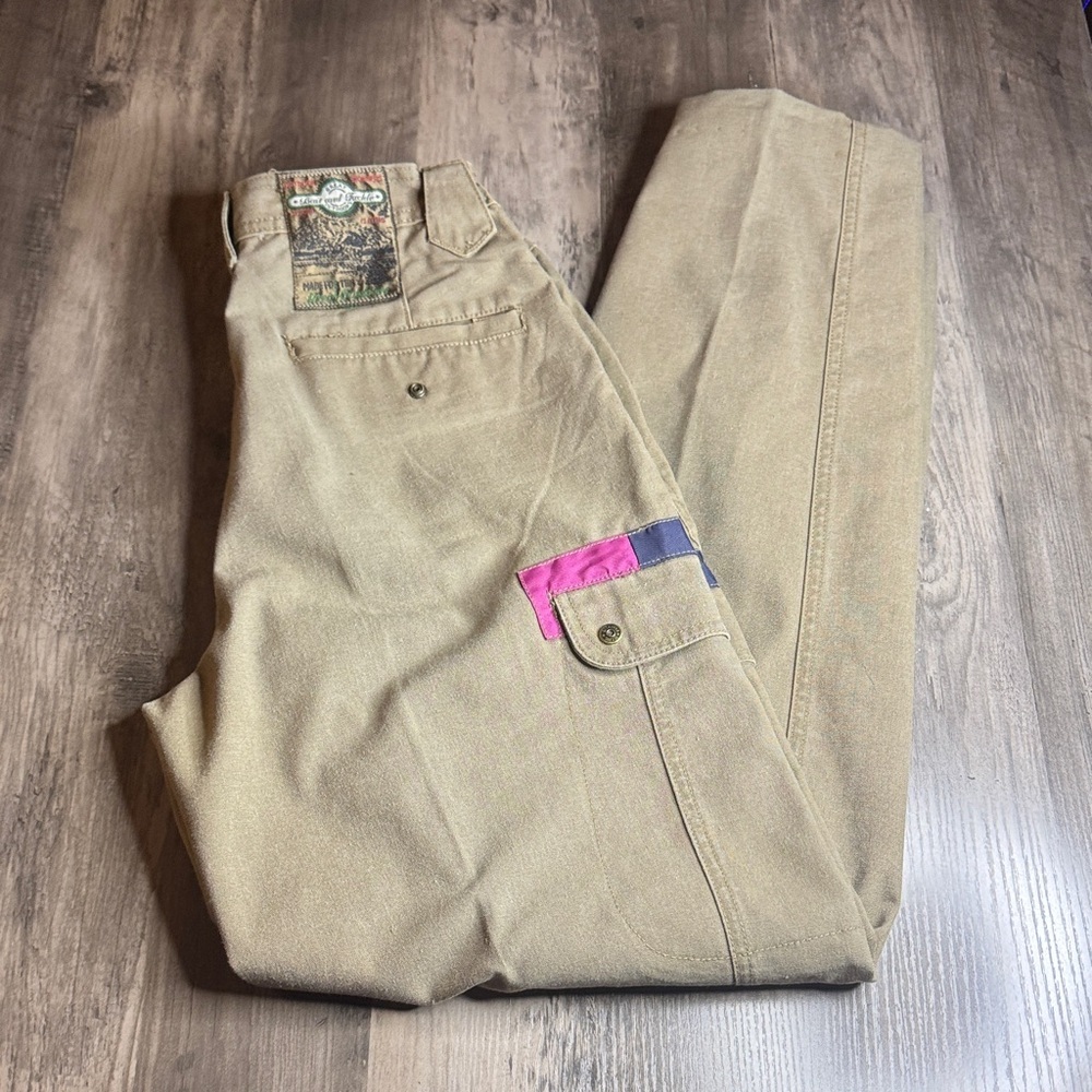 Vintage Gitano Made for the Outdoors Men's Tan Cargo Pants With Color Pocket